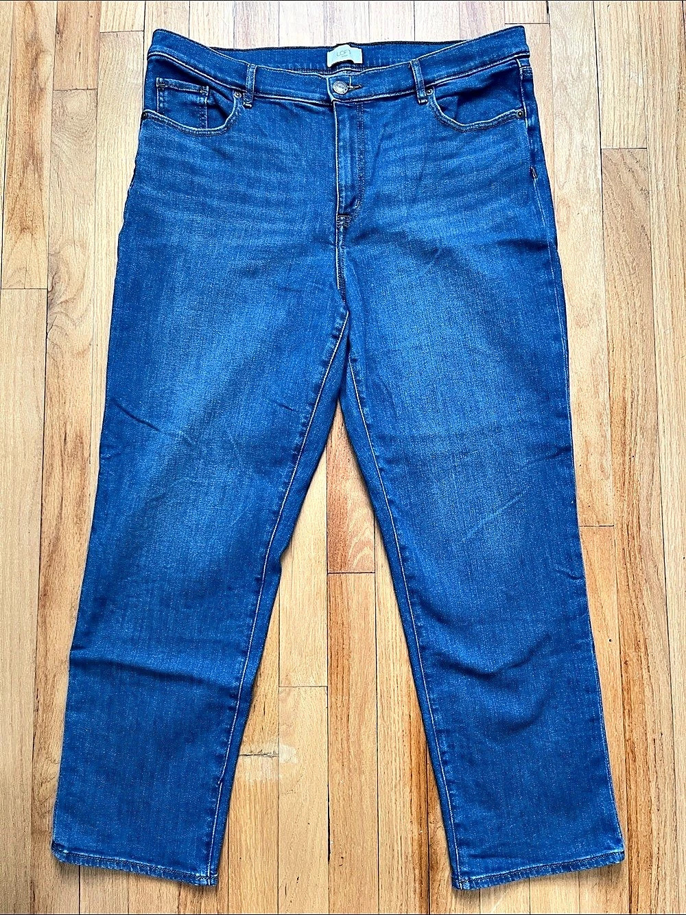 LOFT Outlet Straight Leg Jeans in Blue